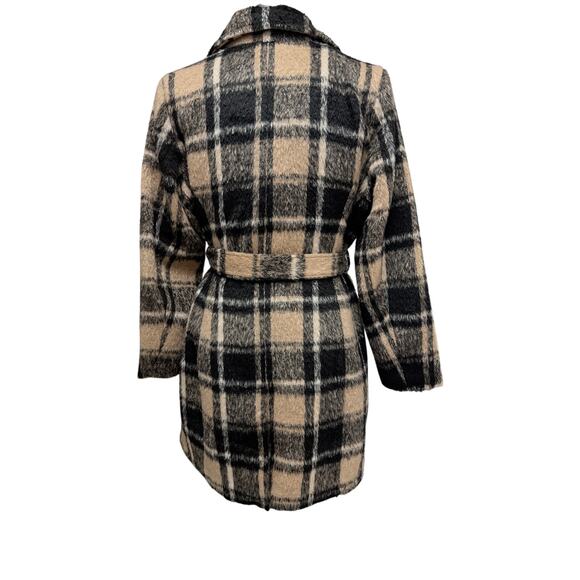 Isaac Mizrahi Live Brushed Plaid Belted Coat – Size 14 - Picture 6 of 8